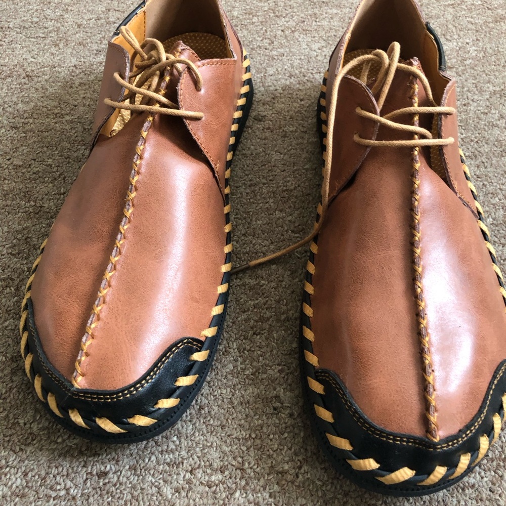 NWOT Fashion Mens Driving Loafers Moccasin Comfort Casual Oversize Lace, size 12